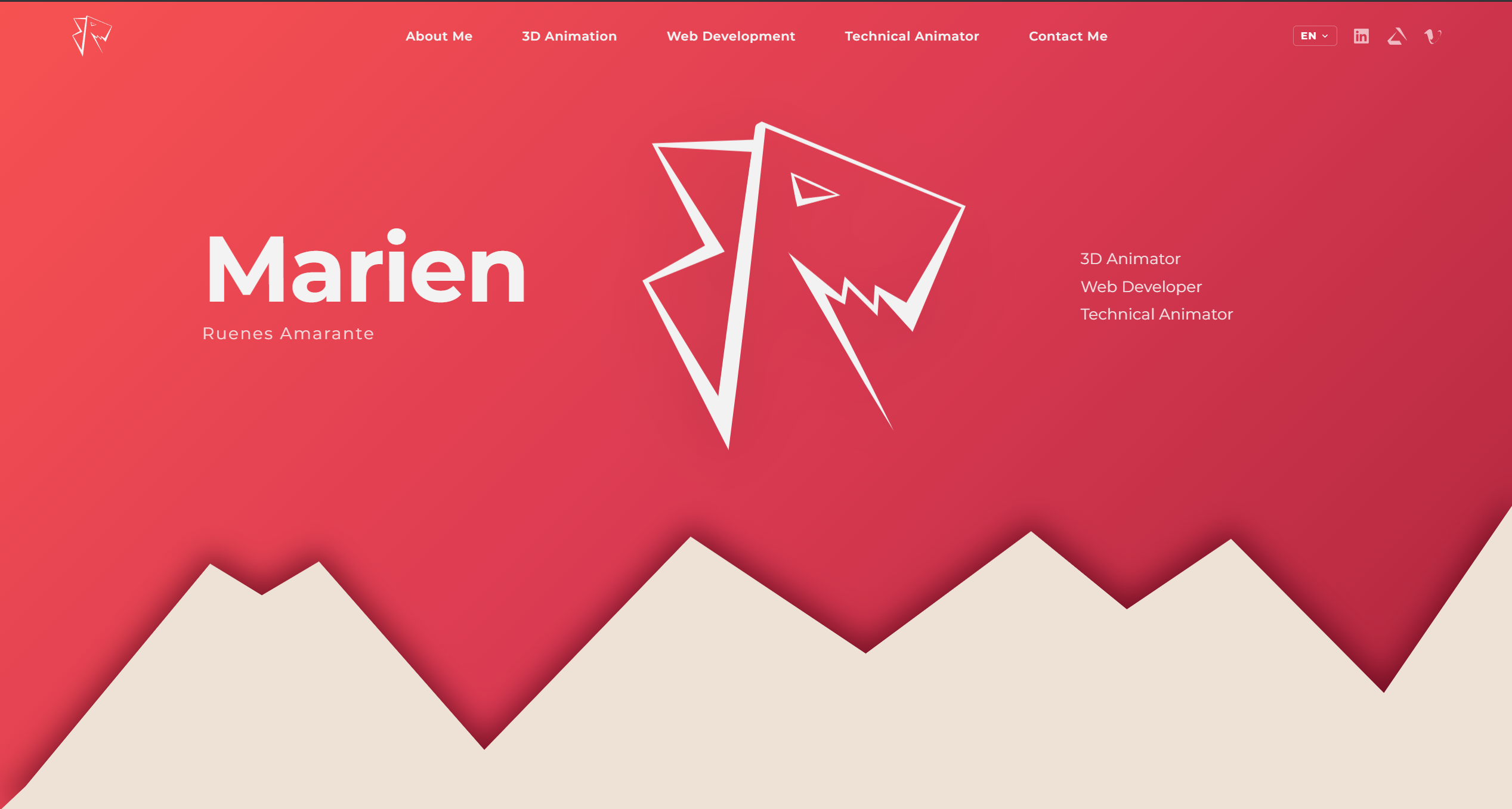 Marien ruenes website — landing page